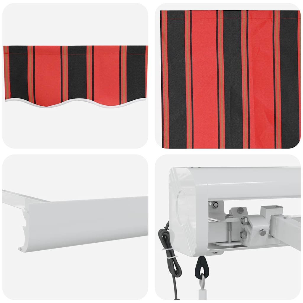Udtrækkelig markise Rød og Sort 350 x 250 x 165 cm