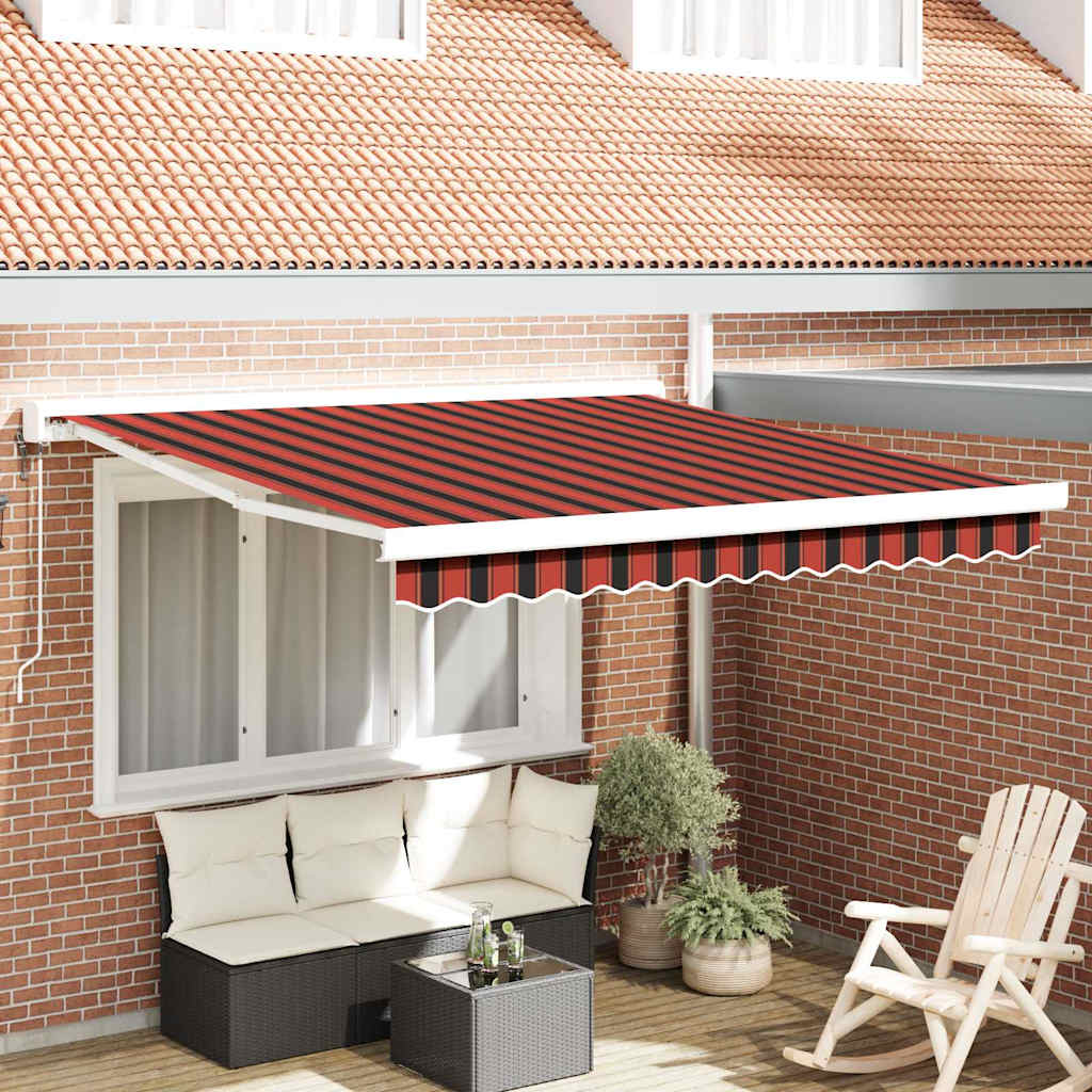 Udtrækkelig markise Rød og Sort 350 x 250 x 165 cm