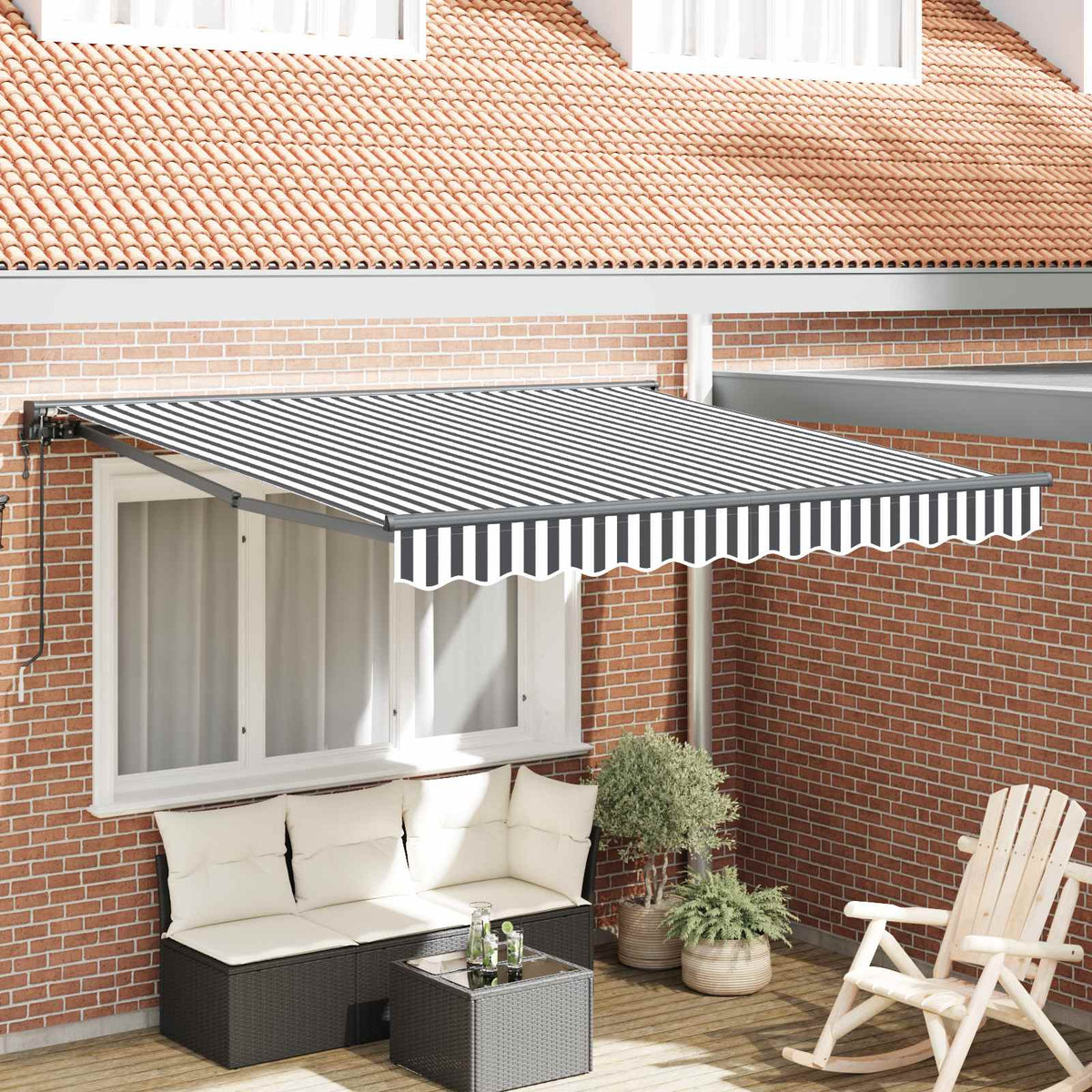Markiseramme Anthracit og hvid 350 x 250 cm