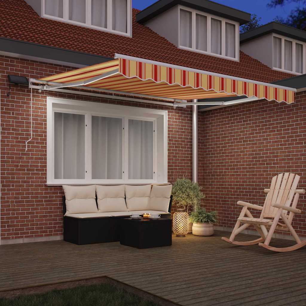 Udtrækkelig markise Gul og orange 350 x 250 cm