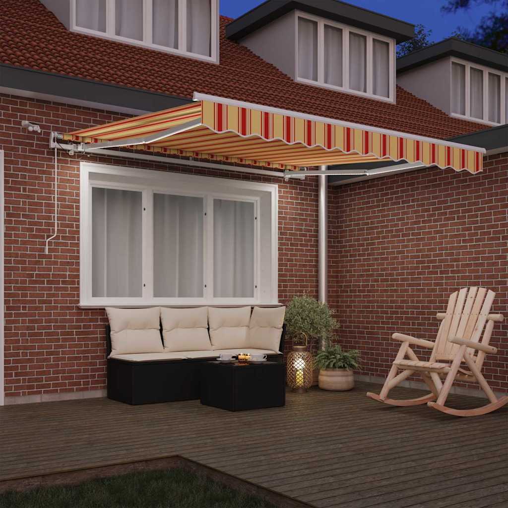 Udtrækkelig markise Gul og orange 350 x 250 cm Polyester