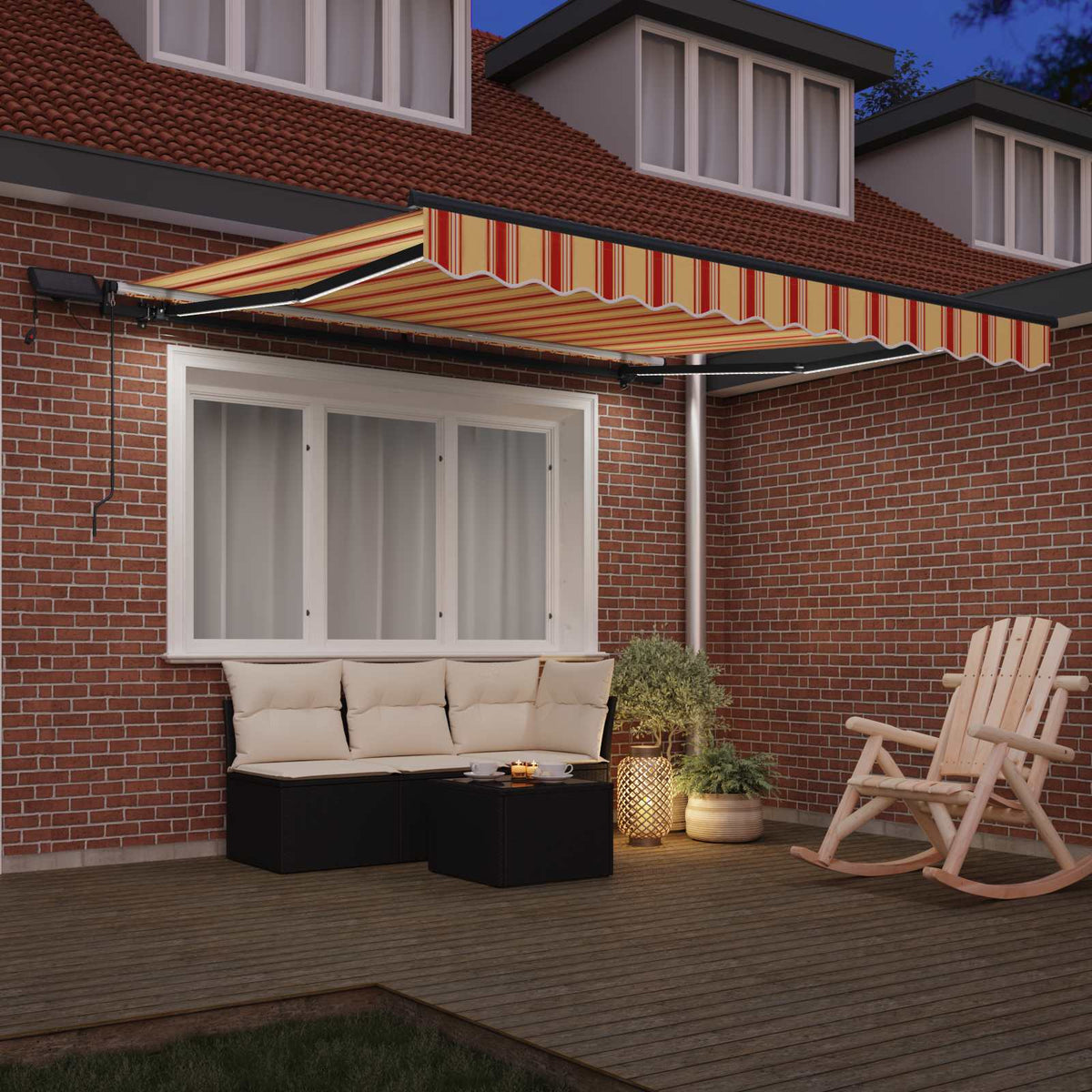 Udtrækkelig markise Gul og orange 350 x 250 cm