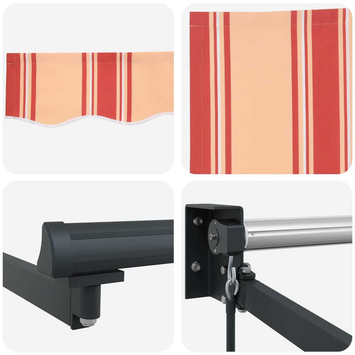 Udtrækkelig markise Gul og orange 350 x 250 x 165 cm