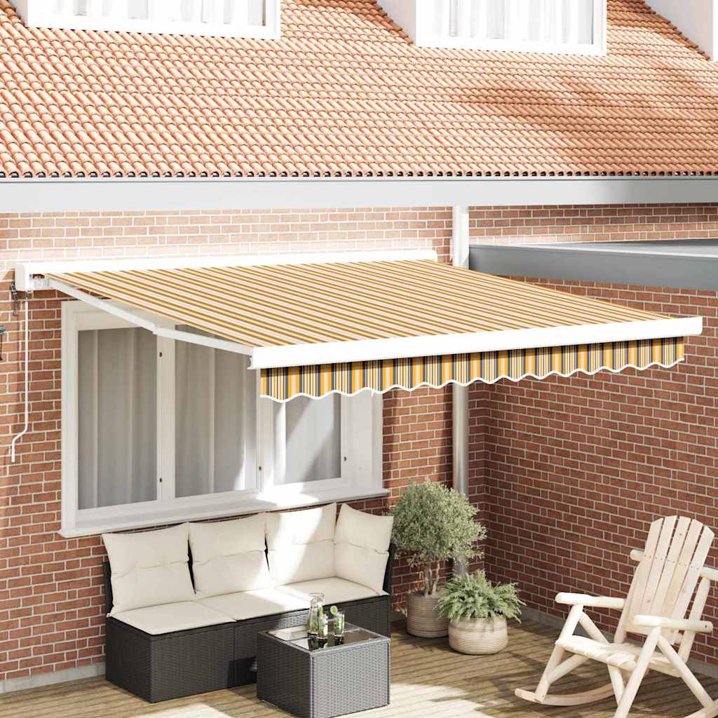 Udtrækkelig markise Flerfarvet 350 x 250 cm Stof og Metal
