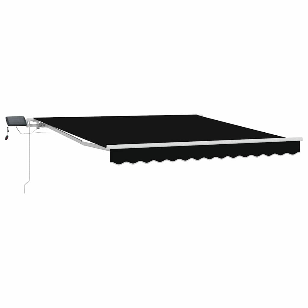Udtrækkelig markise Sort 350 x 250 cm Stof og aluminium