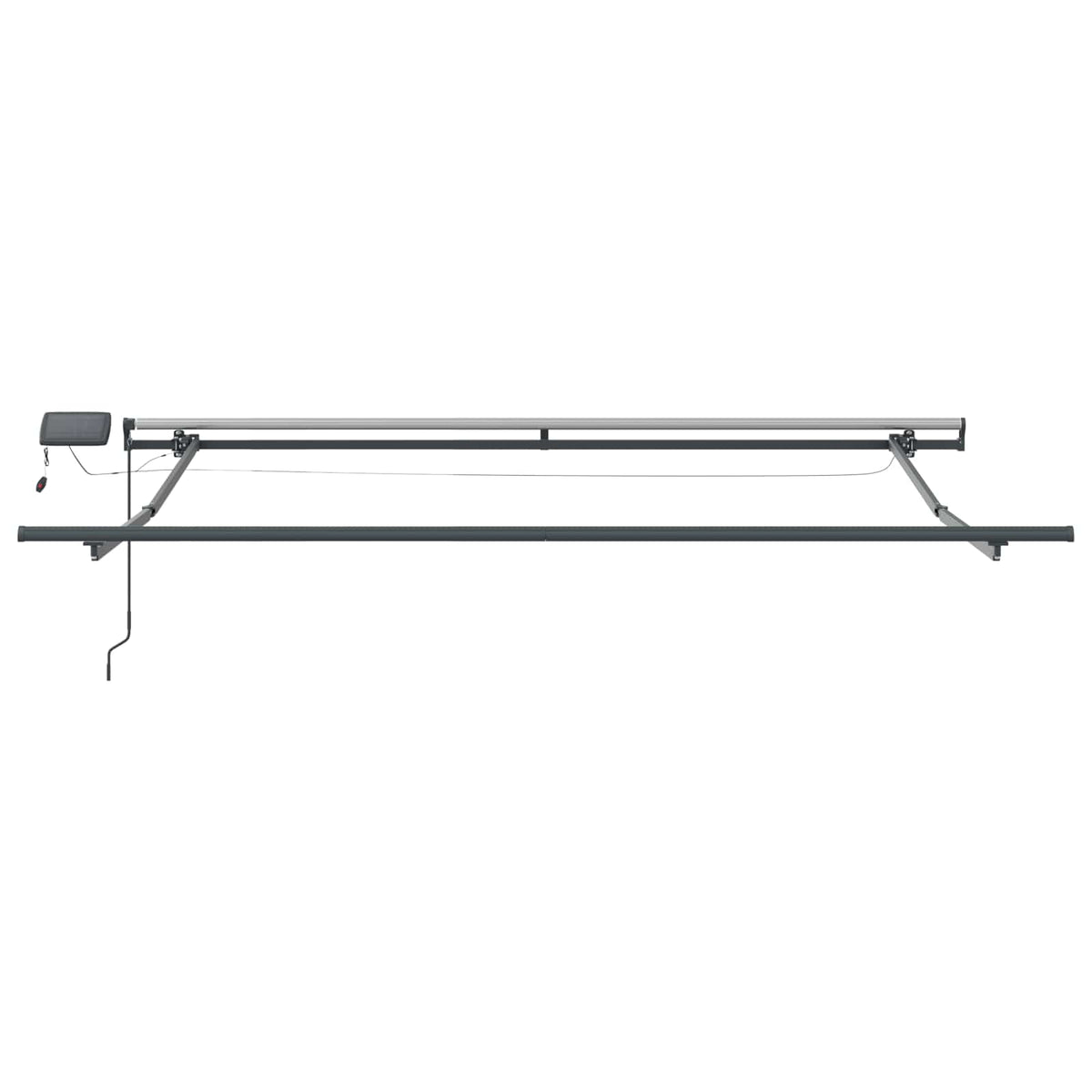 Udtrækkelig markise Sort 350 x 250 cm Stof og aluminium