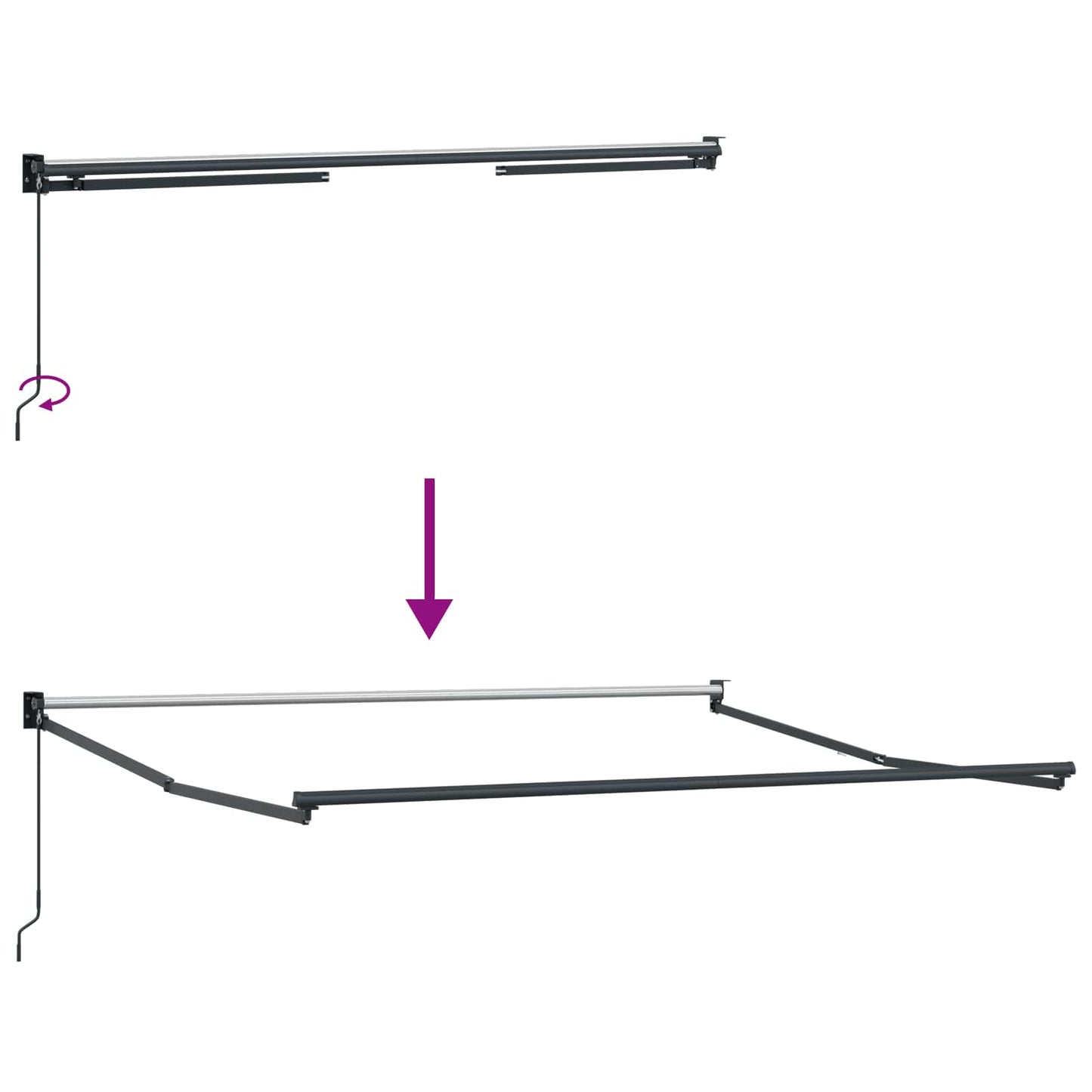 Udtrækkelig markise Sort 350 x 250 cm