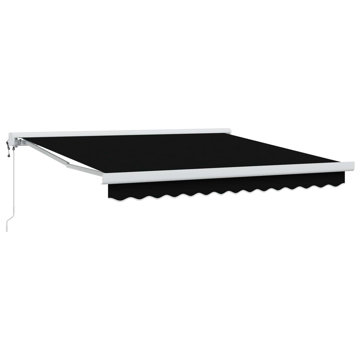 Udtrækkelig markise Sort 350 x 250 cm Stof og Metal