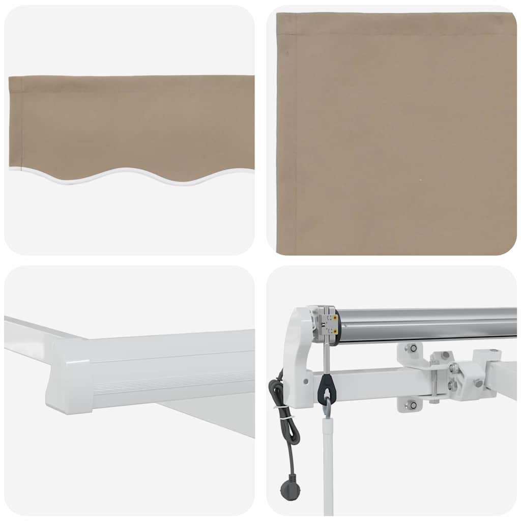 Udtrækkelig markise Beige 350 x 250 cm Stof og aluminium