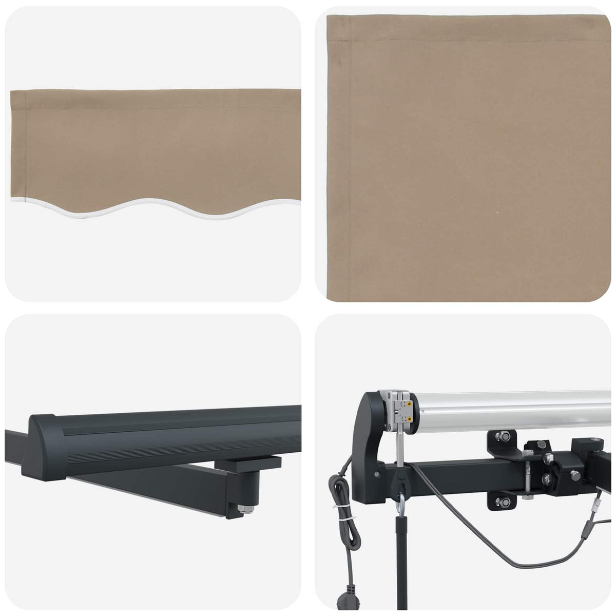 Udtrækkelig markise Beige 350 x 250 cm Polyester
