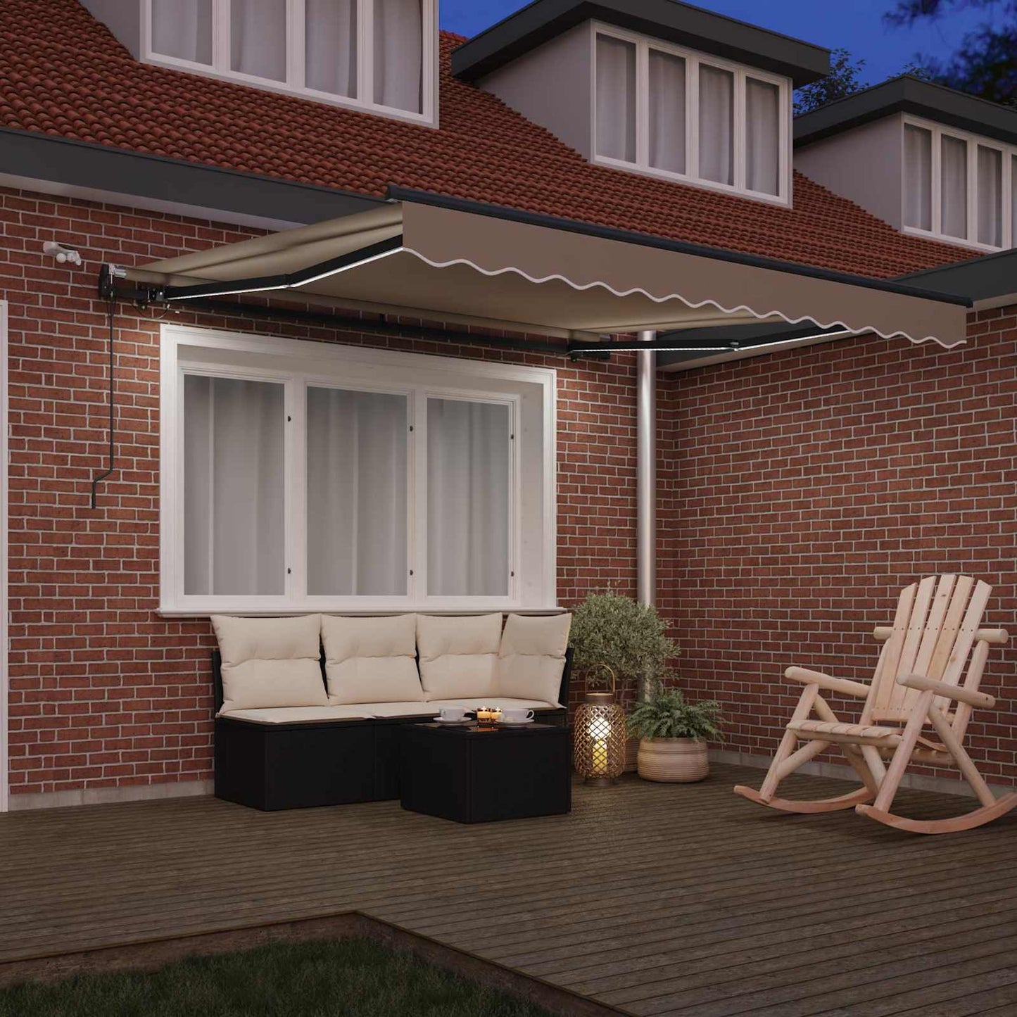 Udtrækkelig markise Beige 350 x 250 cm Polyester