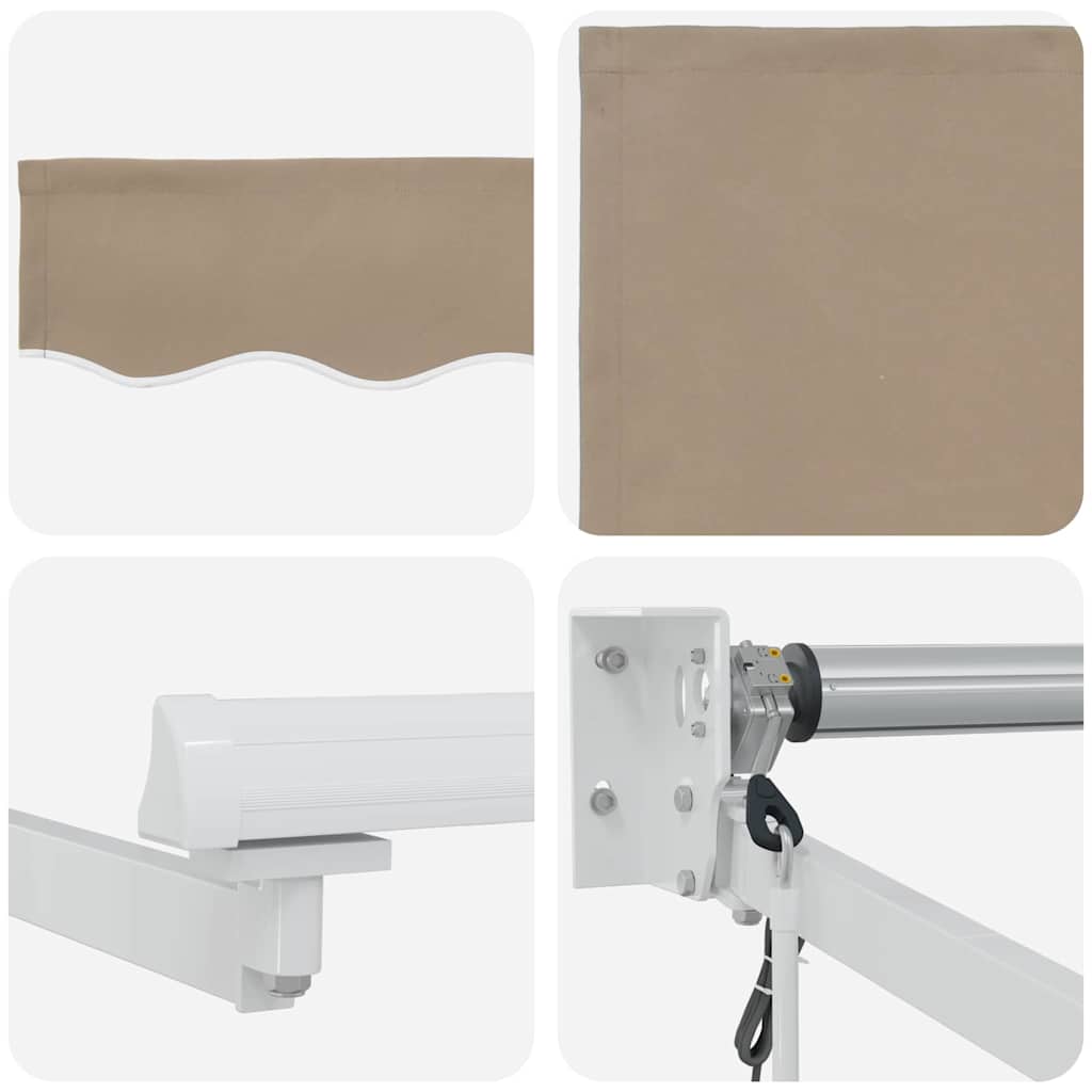 Udtrækkelig markise Beige 350 x 250 cm Polyester og metal