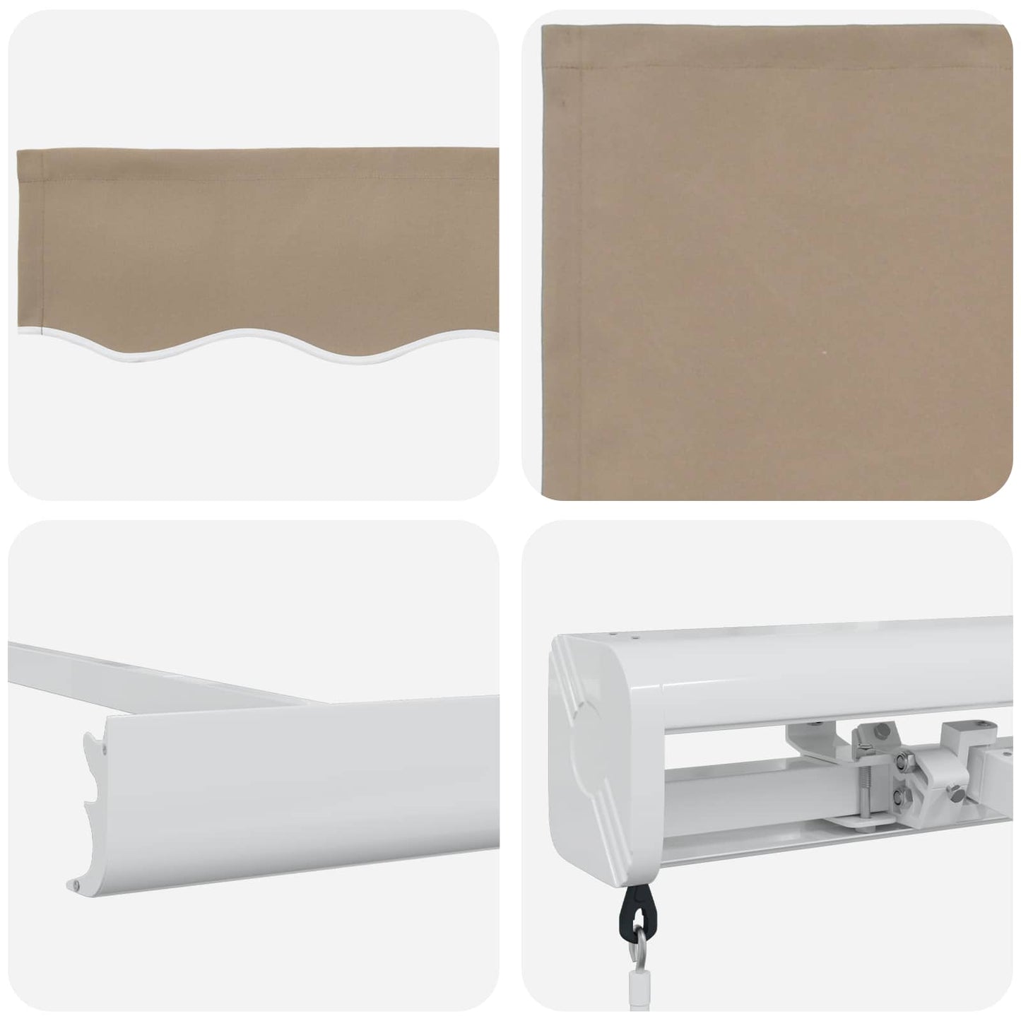 Udtrækkelig markise Beige 350 x 250 cm Canvas og Aluminium