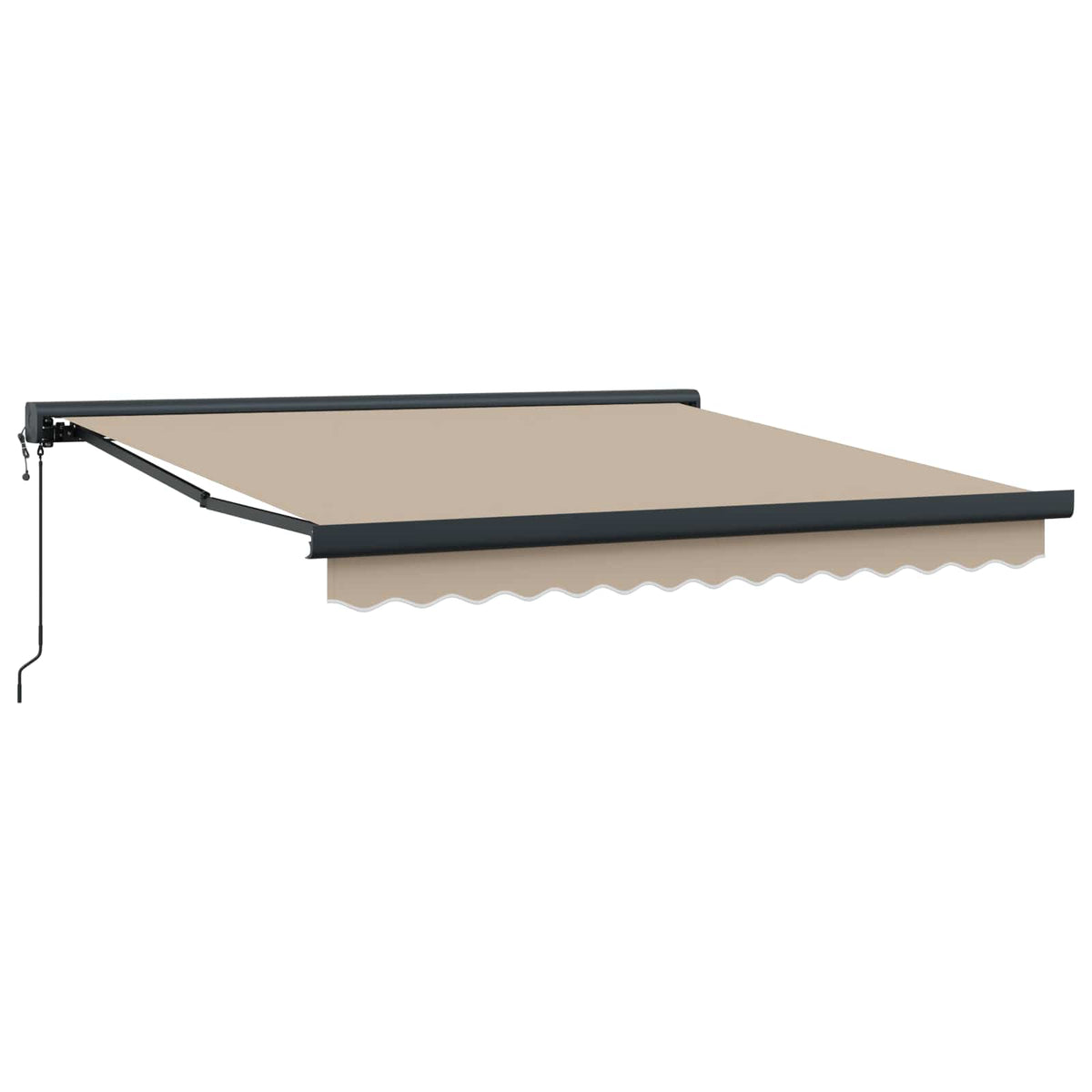 Udtrækkelig markise Beige 350 x 250 cm Stof og Metal