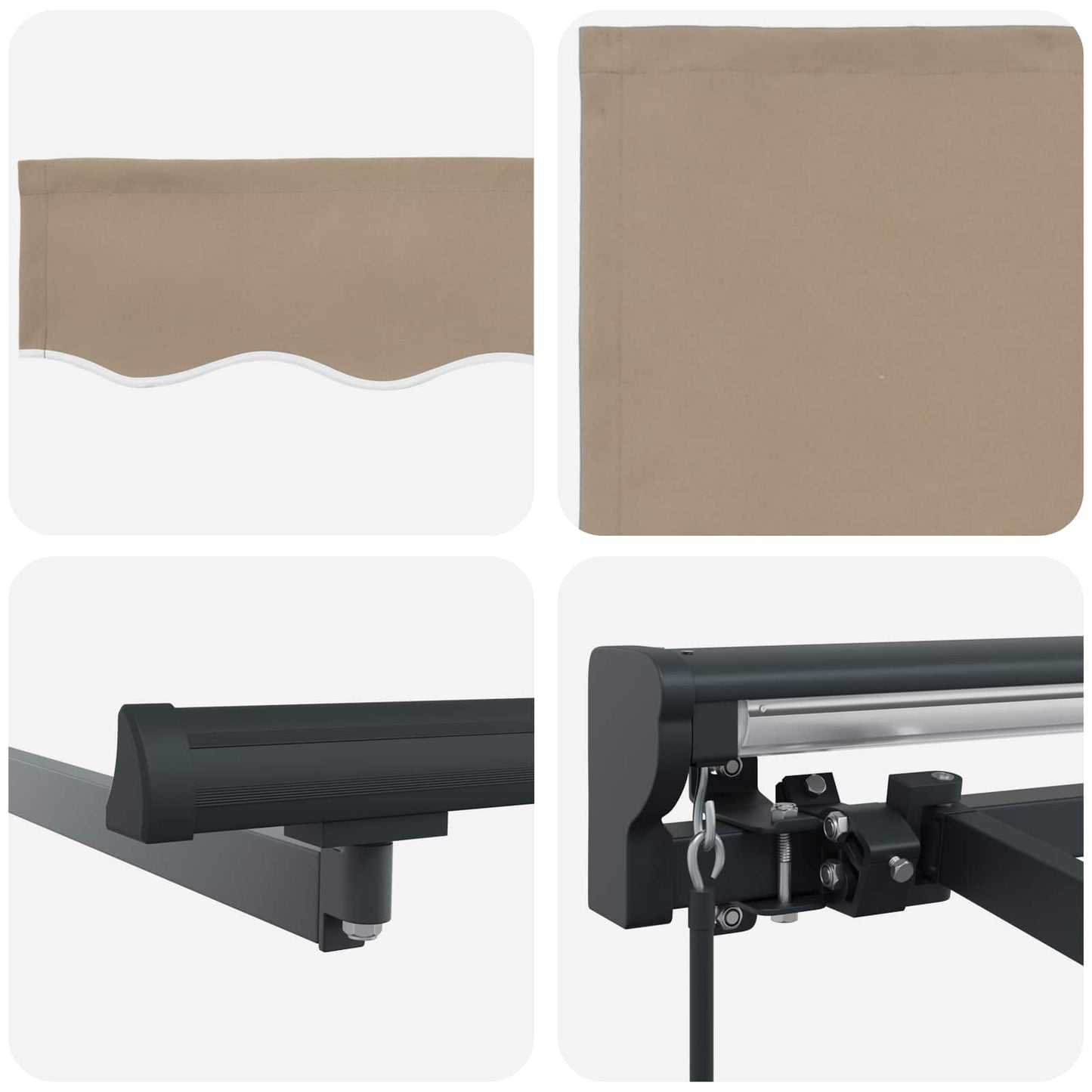 Markiseramme Beige 350 x 250 cm Polyester med PU belægning