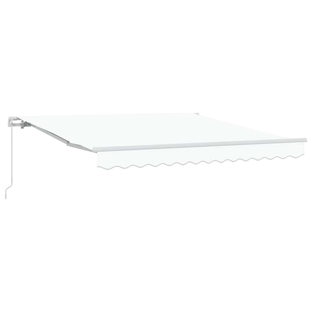 Udtrækkelig markise Hvid 350 x 250 cm Polyester og Aluminium