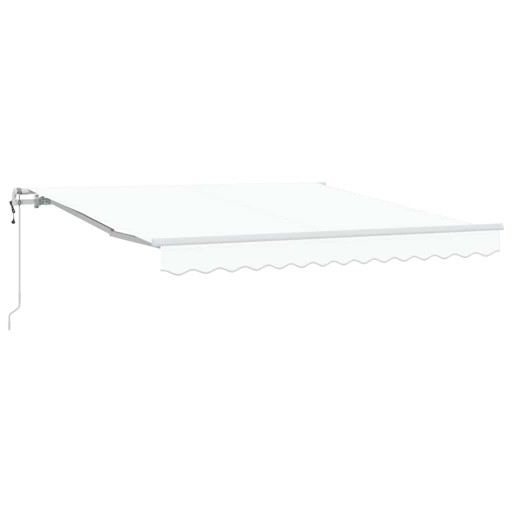 Udtrækkelig markise Hvid 350 x 250 cm Stof og aluminium