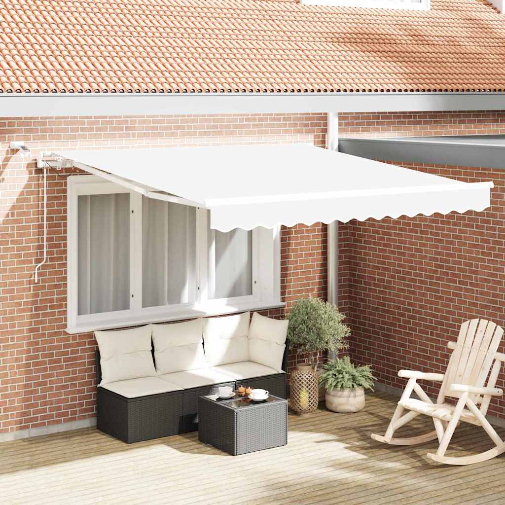 Udtrækkelig markise Hvid 350 x 250 cm Polyester