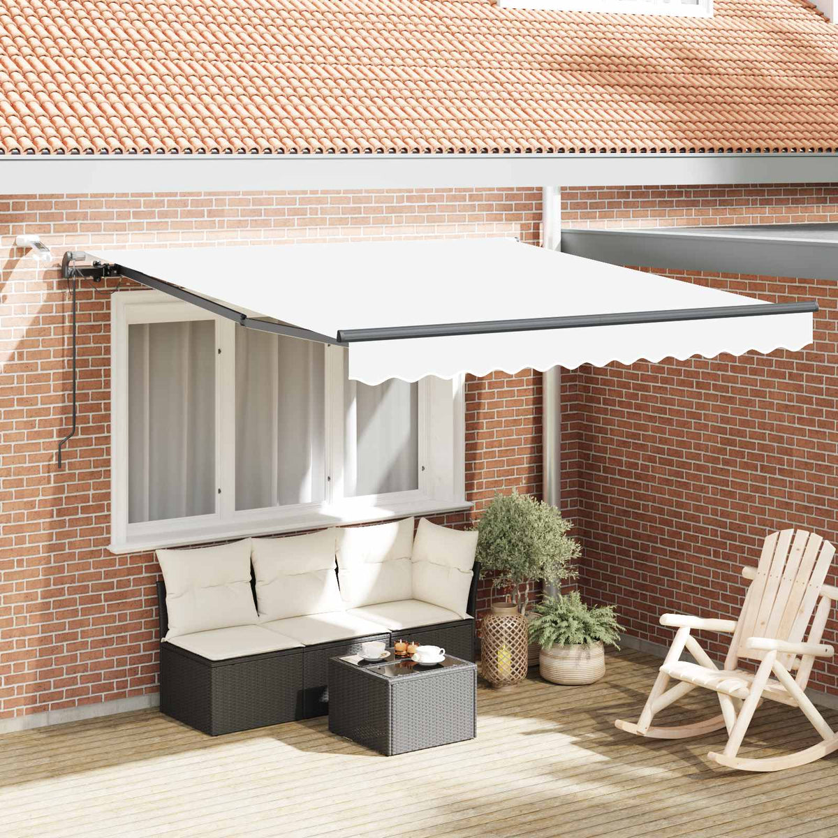 Udtrækkelig markise Hvid 350 x 250 cm Polyester