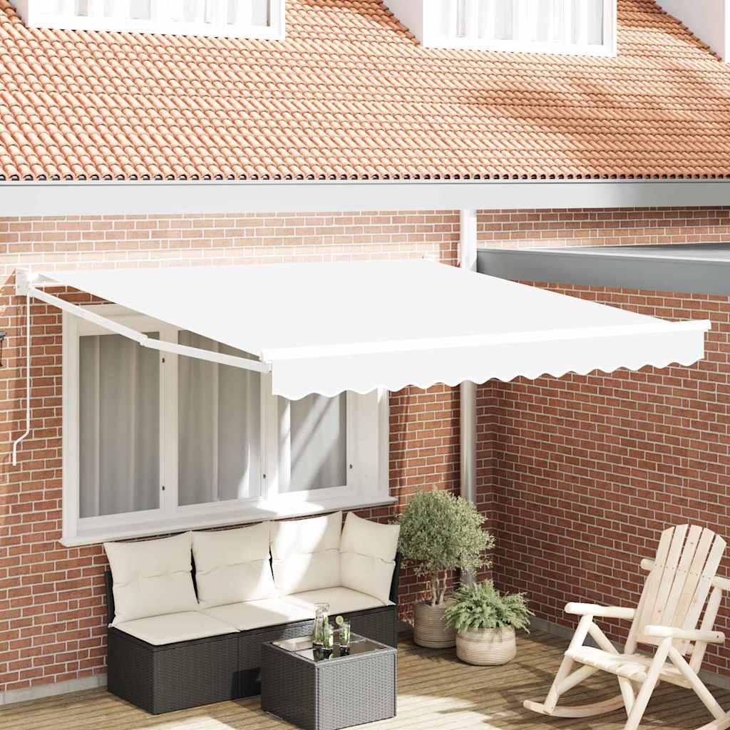 Udtrækkelig markise Hvid 350 x 250 cm