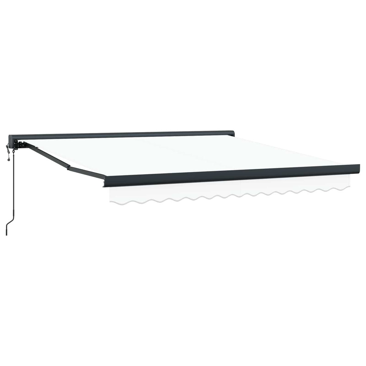 Udtrækkelig markise Hvid 350 x 250 x 165 cm Stof og Metal