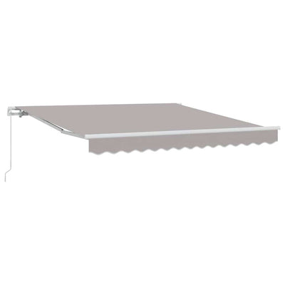 Udtrækkelig markise Lysegrå 350 x 250 cm Polyester og Aluminium