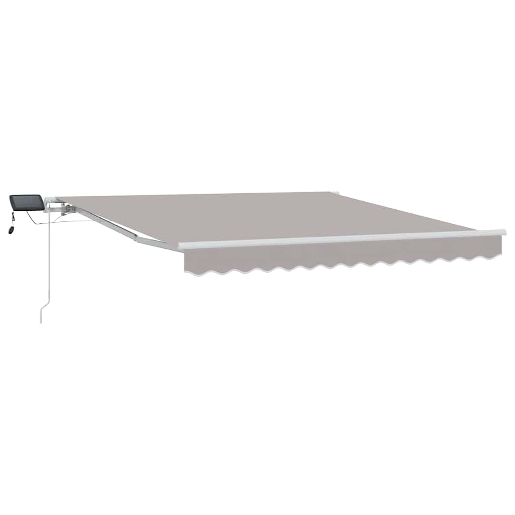 Udtrækkelig markise Lysegrå 350 x 250 cm Stof og aluminium