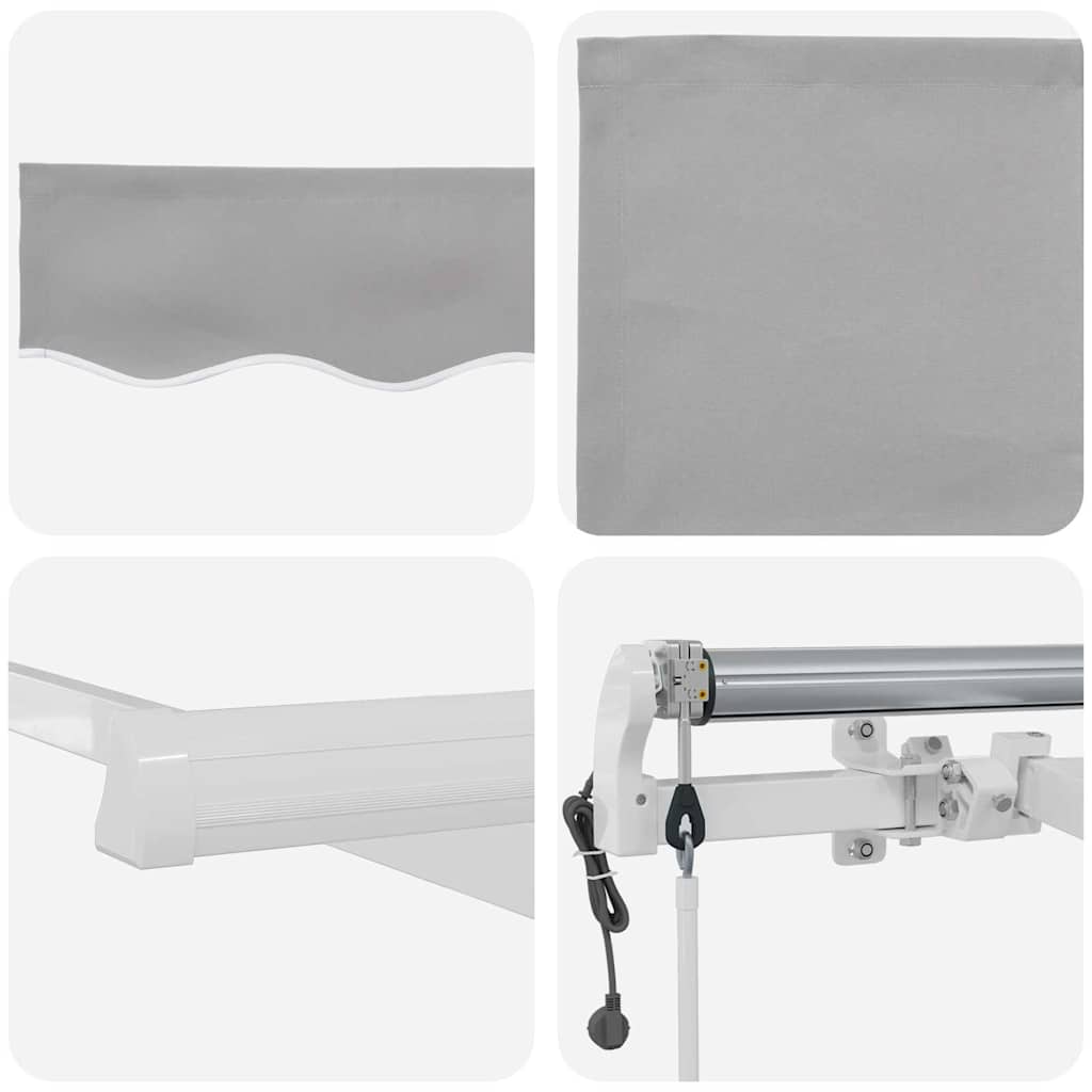 Udtrækkelig markise Lysegrå 350 x 250 cm Stof og aluminium