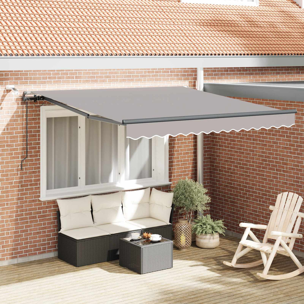 Udtrækkelig markise Lysegrå 350 x 250 cm Polyester