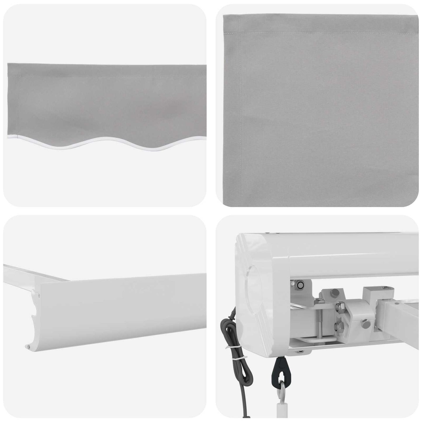 Udtrækkelig markise Lysegrå 350 x 250 x 165 cm Stof og Metal