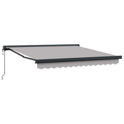 Udtrækkelig markise Lysegrå 350 x 250 x 165 cm Stof og Metal