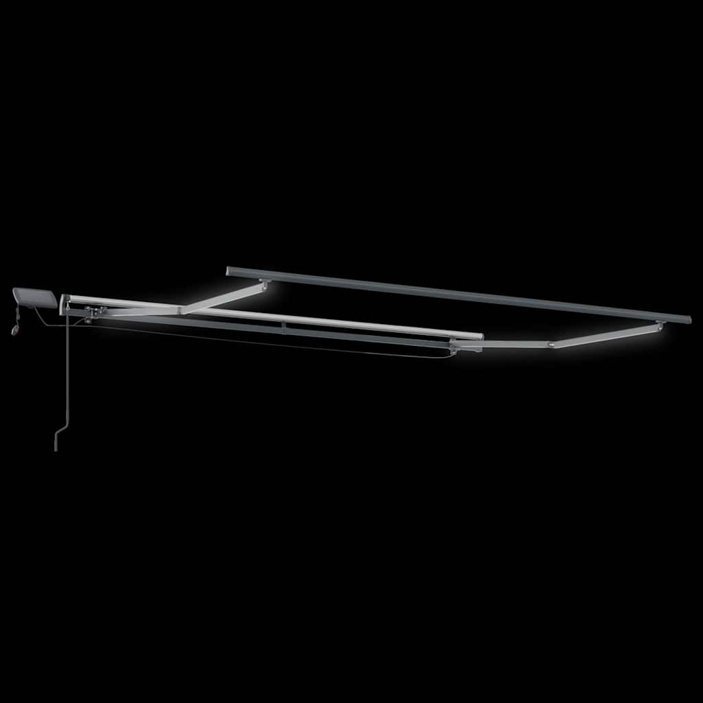 Udtrækkelig markise Grøn og Hvid 350 x 250 cm Stof og aluminium