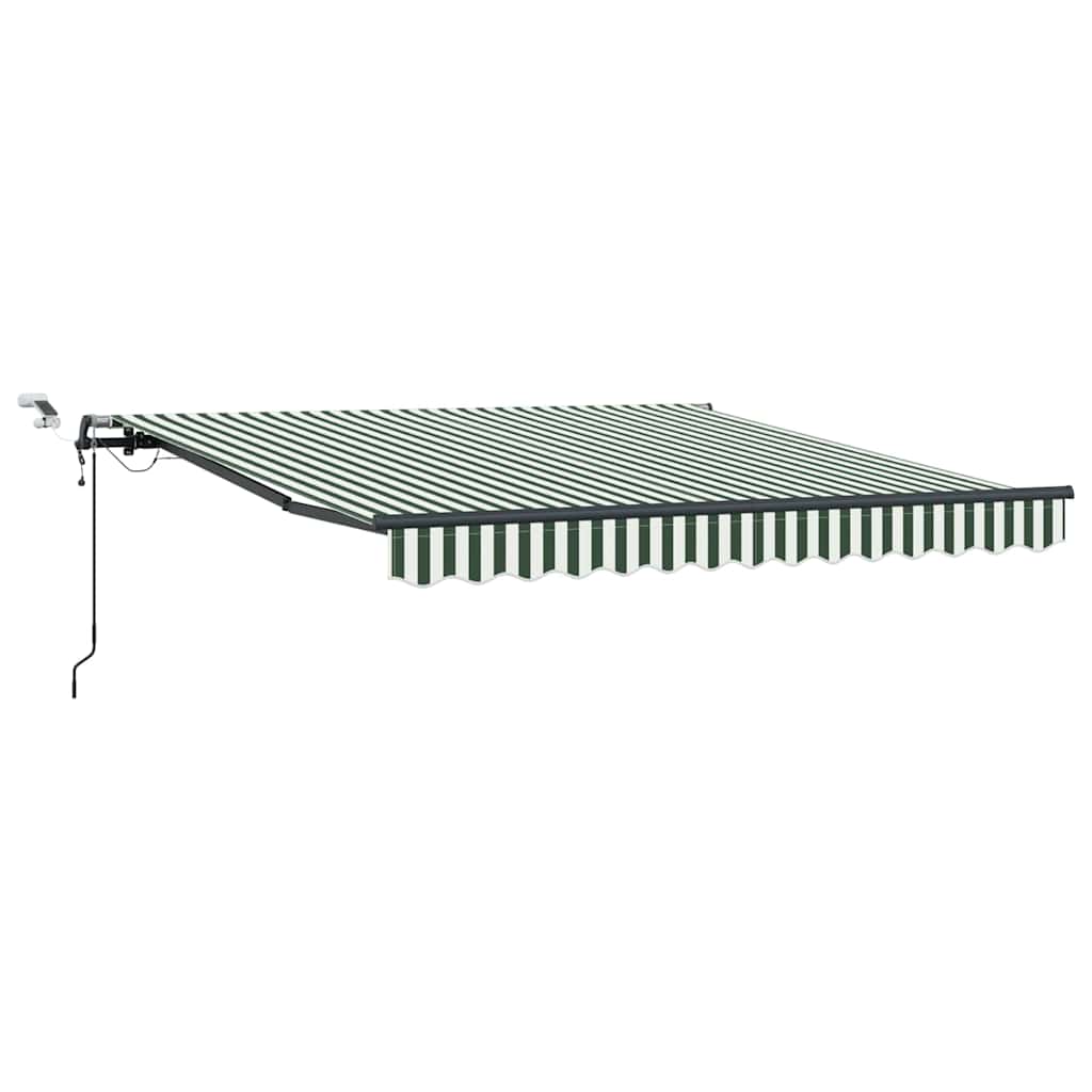 Udtrækkelig markise Grøn og Hvid 350 x 250 cm Polyester