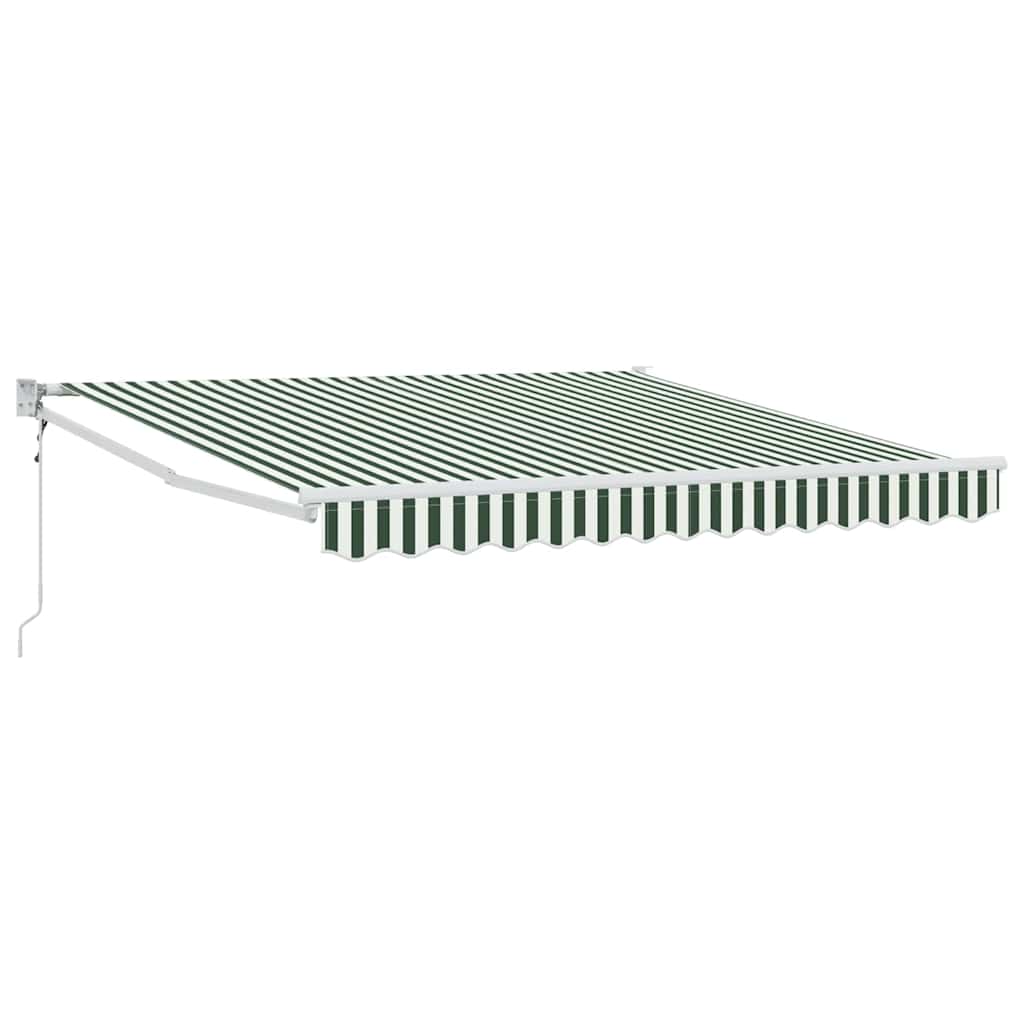 Udtrækkelig markise Grøn og Hvid 350 x 250 cm