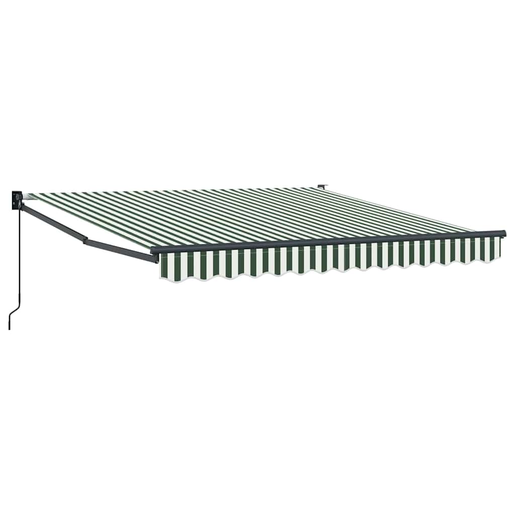Udtrækkelig markise Grøn og Hvid 350 x 250 cm