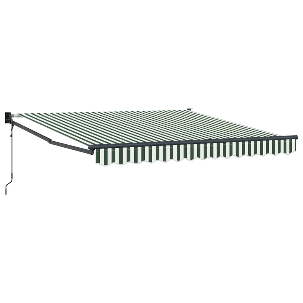 Udtrækkelig markise Grøn og Hvid 350 x 250 cm