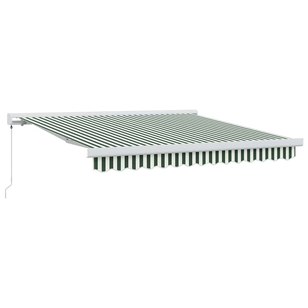 Udtrækkelig markise Grøn og Hvid 350 x 250 cm