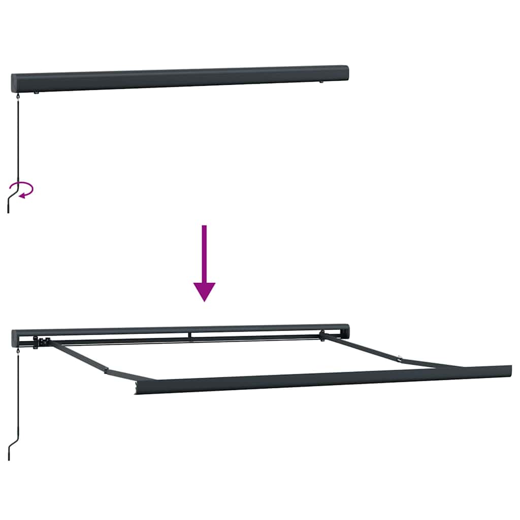 Udtrækkelig markise Grøn og Hvid 350 x 250 cm