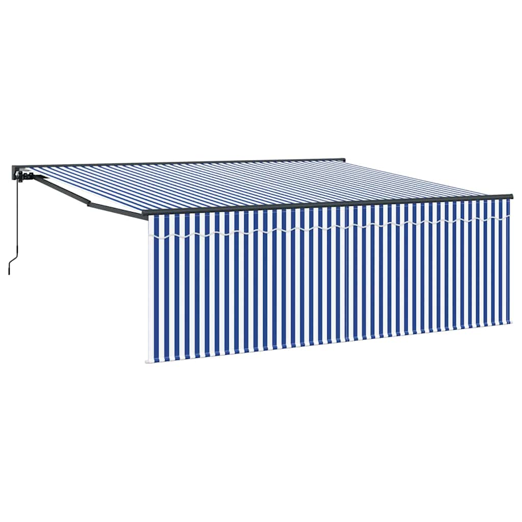 Udtrækkelig markise Blå og Hvid 400 × 300 cm