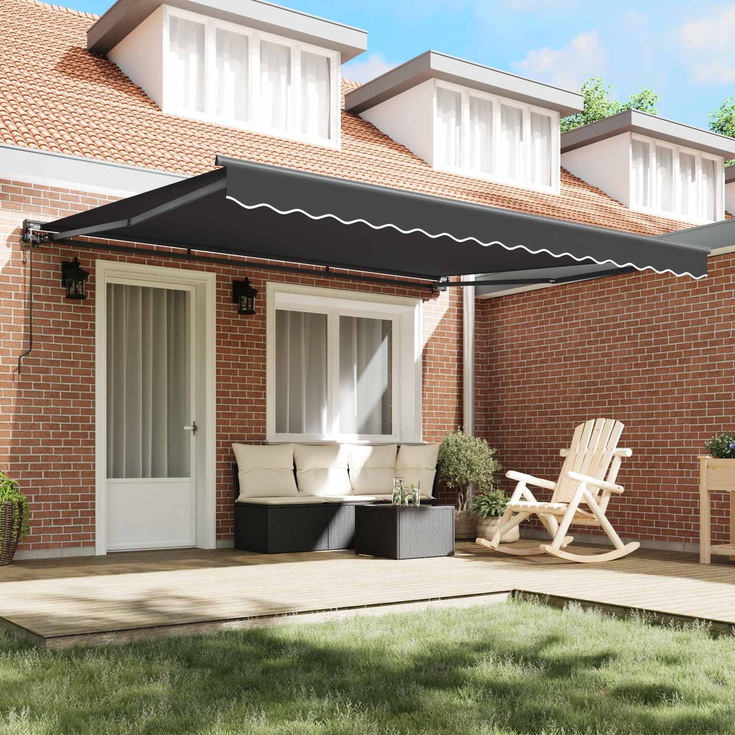 Markiseramme Antracit 400 × 300 cm Polyester med PU belægning