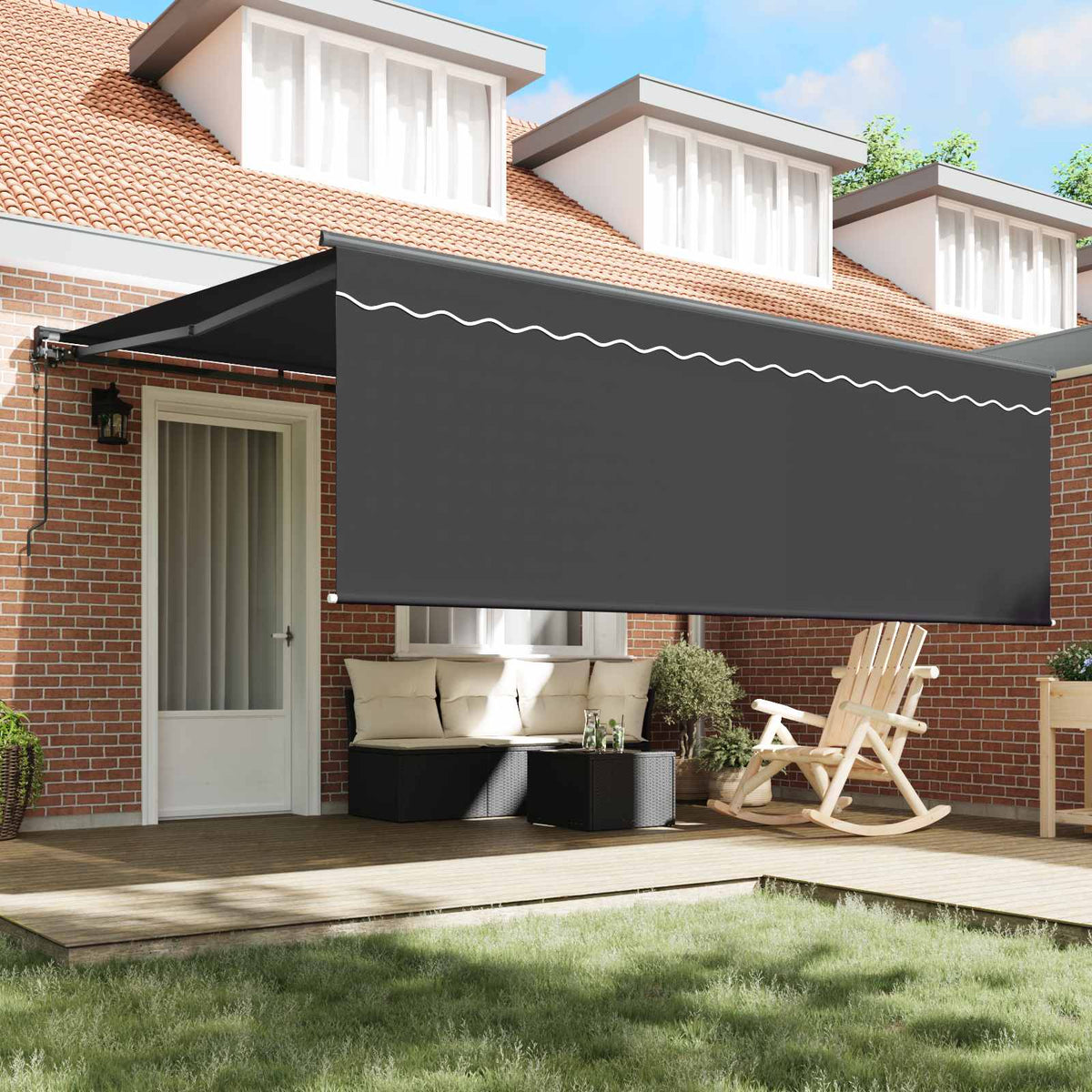 Udtrækkelig markise Antracit 400 × 300 cm