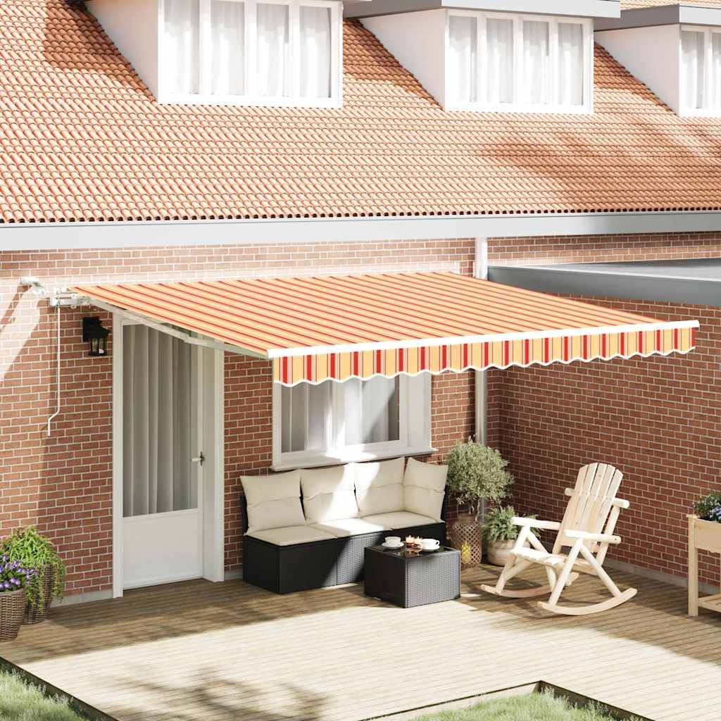 Udtrækkelig markise Gul og orange 400 × 300 cm Polyester
