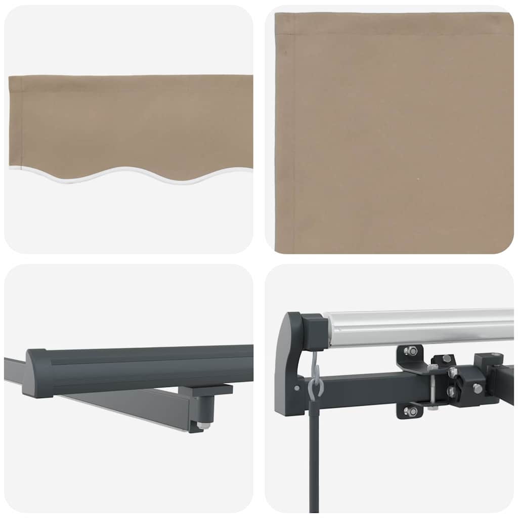Udtrækkelig markise Beige 400 × 300 cm Stof og aluminium