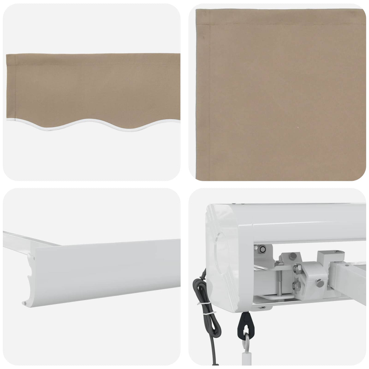 Udtrækkelig markise Beige 400 × 300 cm Stof og Metal