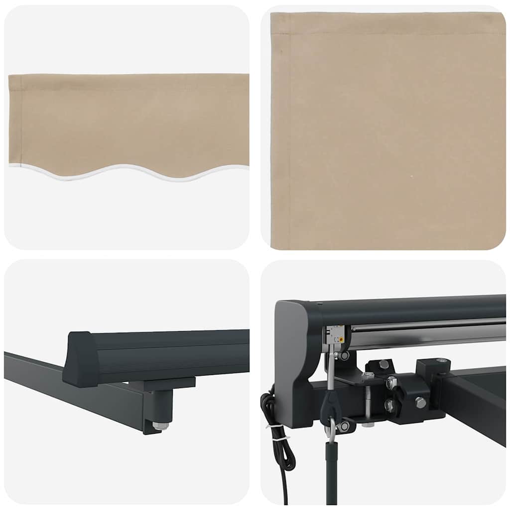 Markiseramme Beige 400 × 300 cm Polyester med PU belægning