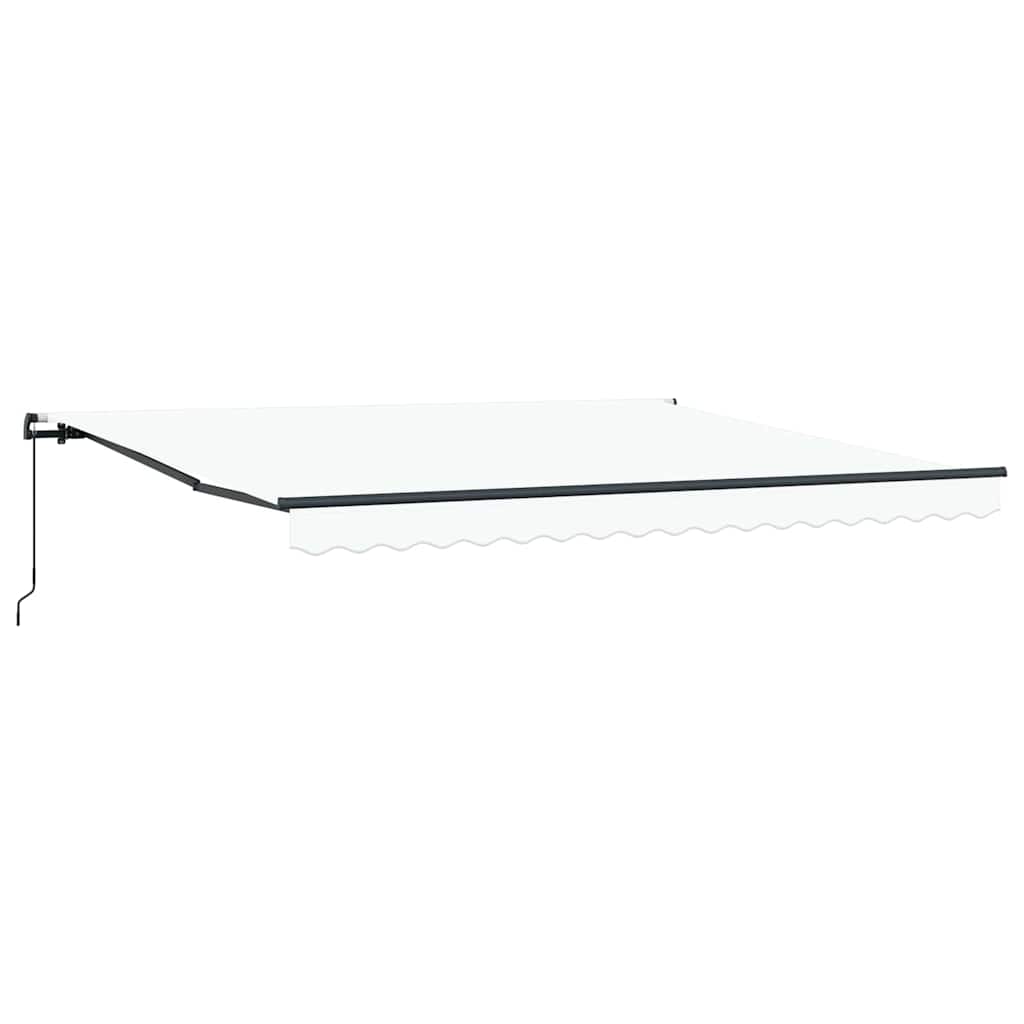 Udtrækkelig markise Hvid 400 × 300 cm Polyester og Aluminium
