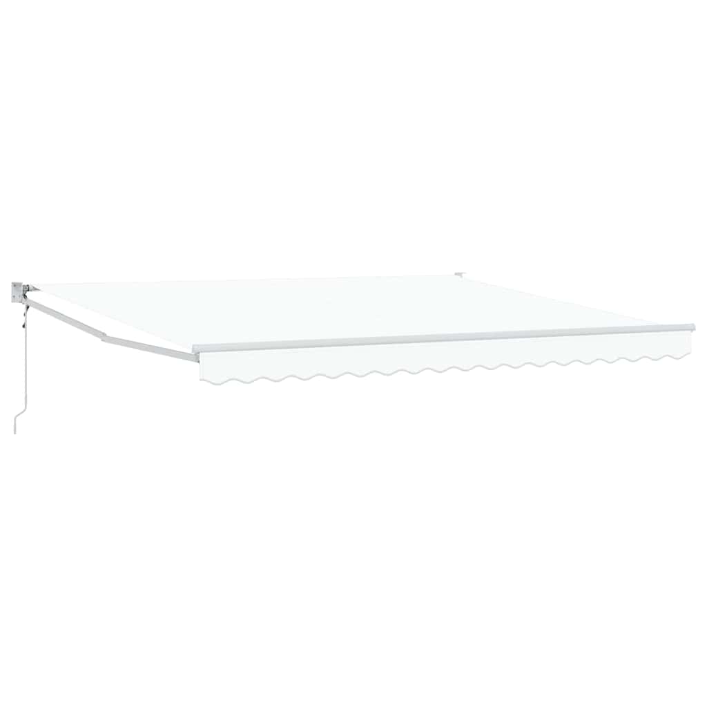 Udtrækkelig markise Hvid 400 × 300 cm Polyester og metal