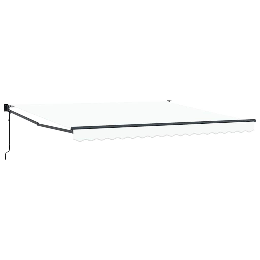 Udtrækkelig markise Hvid 400 × 300 cm Polyester og metal