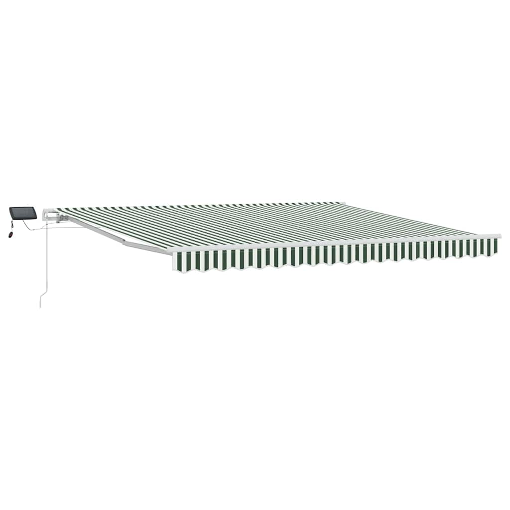 Udtrækkelig markise Grøn og Hvid 400 × 300 cm Stof og aluminium