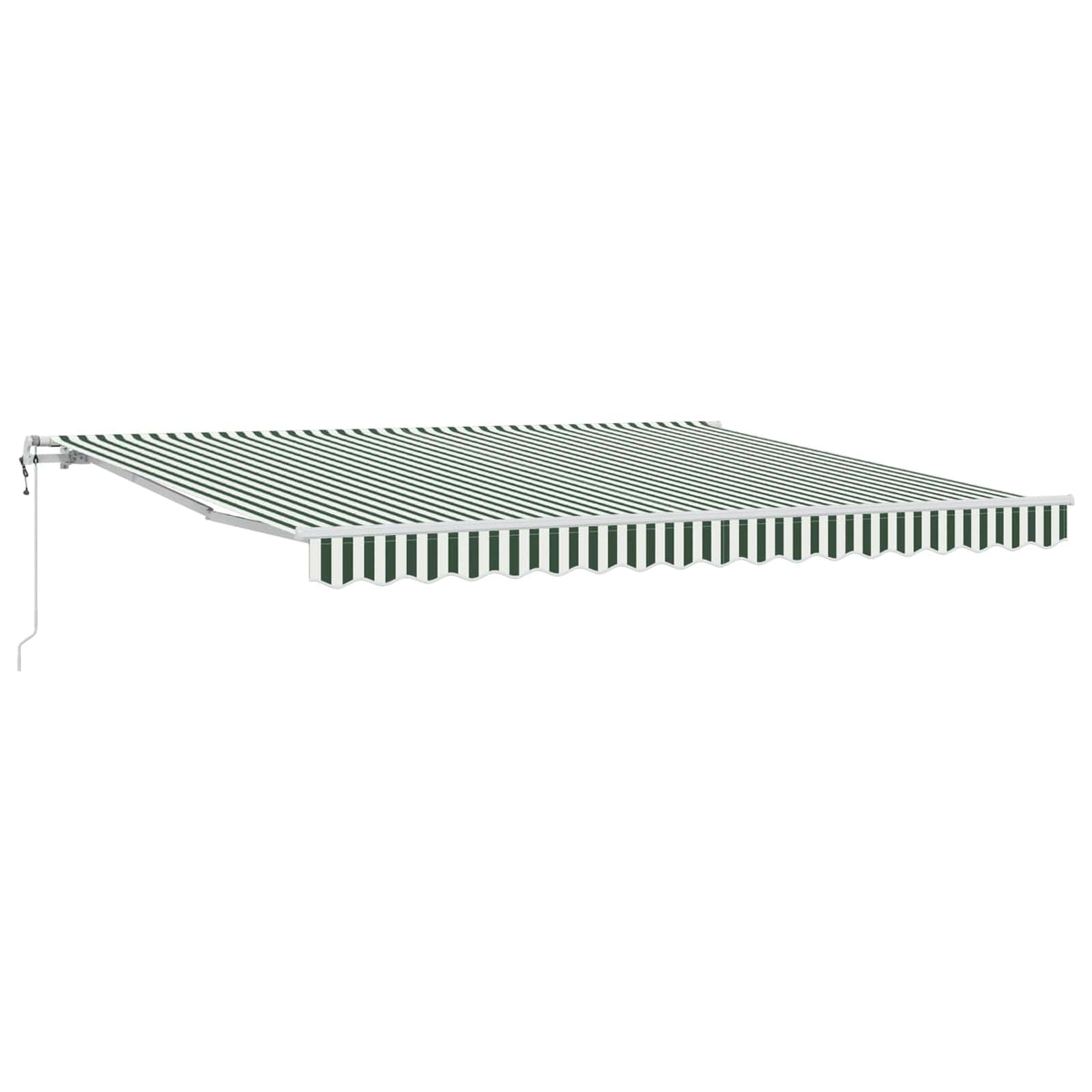 Udtrækkelig markise Grøn og Hvid 400 × 300 cm Stof og aluminium